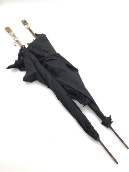 Lot of 2 Ladies Vintage Umbrellas-One