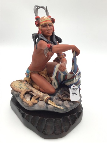 Porcelain Indian Statue (12 1/2 Inches Tall)