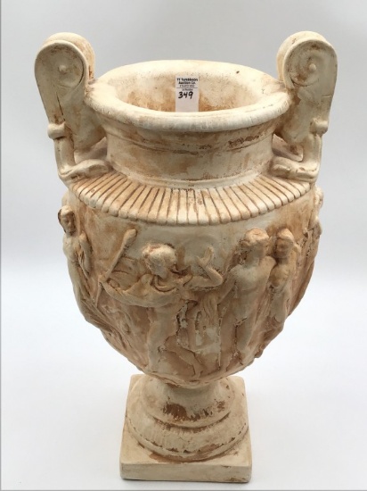 Greek Motif Plaster Urn (20 1/2 Inches Tall)
