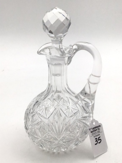 Heavy Vintage Glass Cruet w/ Stopper