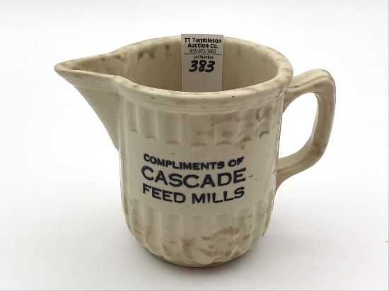 Spatterware Adv. Cream Pitcher-Compliments