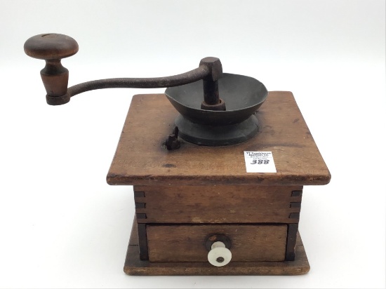 Primitive Wood One Drawer Coffee Grinder