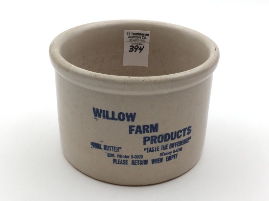 Willow Farm Products Butter Crock