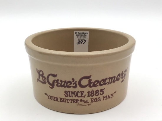 Butter Crock Marked LeGeue's Creamery