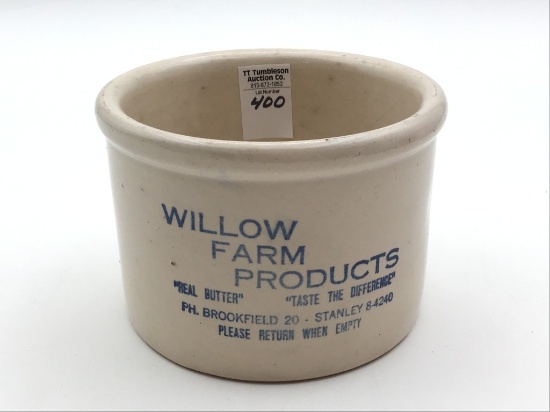 Willow Farm Products Butter Crock