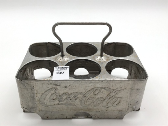 Aluminum Coca Cola 6 Place Bottle Carrier
