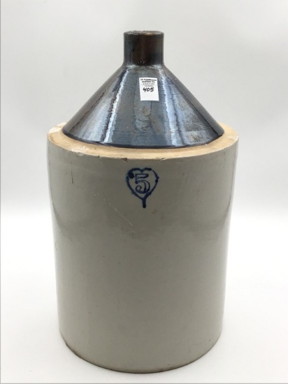 Lg. Crock Jug Front Marked #5