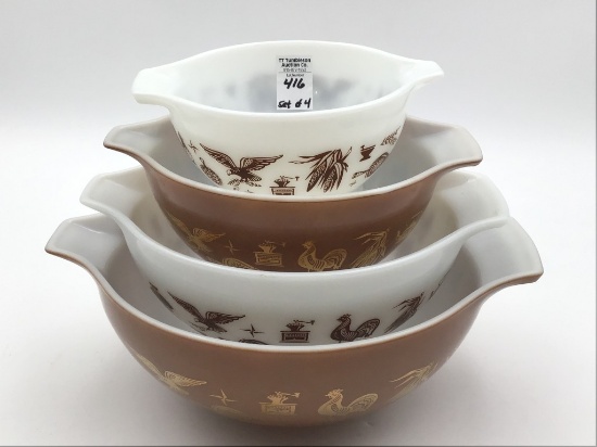 Vintage Pyrex Set of 4 Cinderella Mixing Bowls