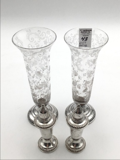 Lot of 4 Sterling Silver Weighted Pieces Including