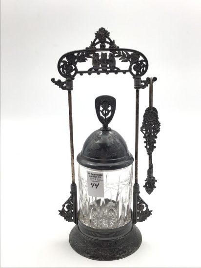 Victorian Derby Silver Plate #107 Pickle Caster w/
