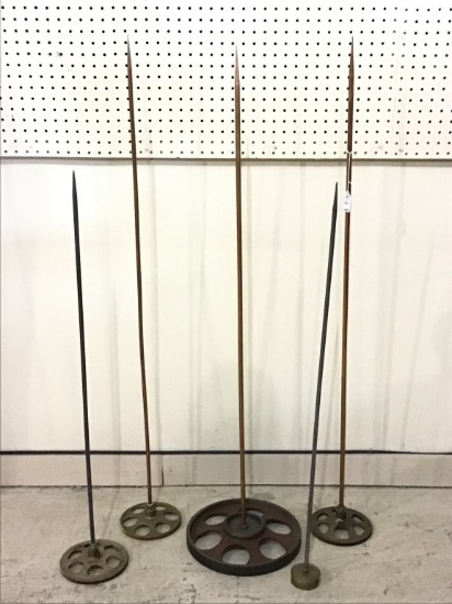 Lot of 5 Homemade Lightening Globe Stands