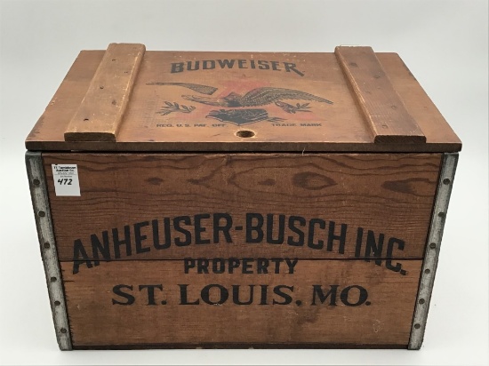 Budweiser Anheuser-Busch Hinged Lift Top Box