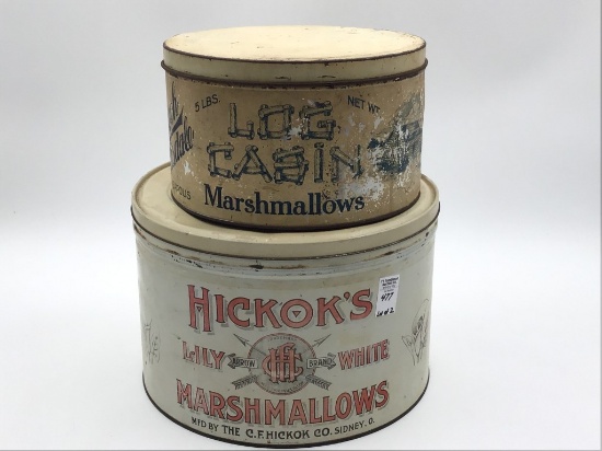 Lot of 2 Nice Marshmellow Tins Including