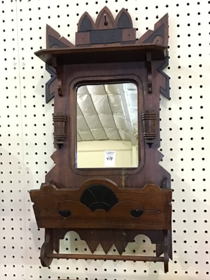 Wall Hanging Victorian Comb Box w Towel