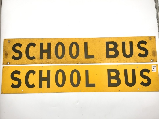 Lot of 2 Metal School Bus Signs
