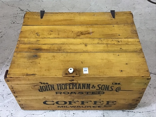Adv. Wood Lift Top Box Marked John