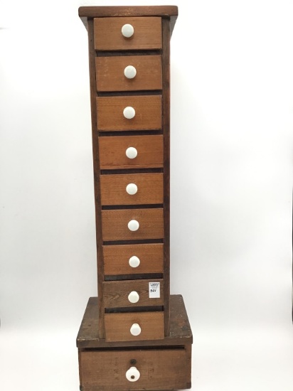Sm. Primitive 10 Drawer Cabinet