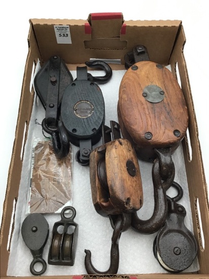 Collection of Very Nice Antique Vintage Pulleys