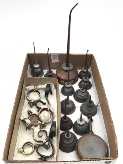 Group of 14 Various Size Oil Cans