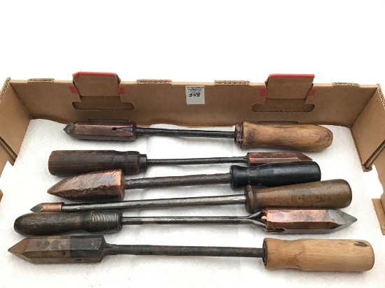 Lot of 6 Very Nice Vintage Lg. Soldering Irons