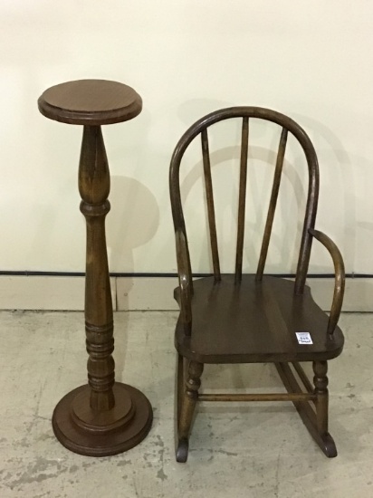 Lot of 2 Including Vintage Child's Bentwood Rocker