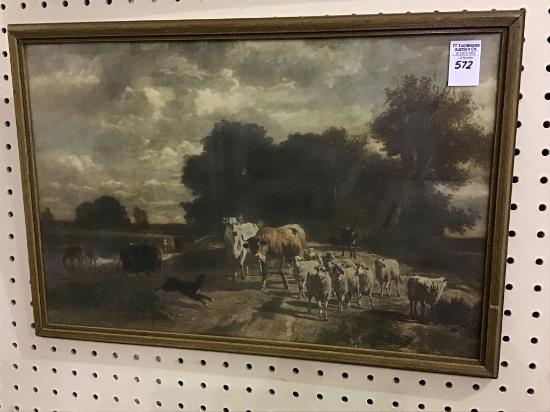 Framed Print of Cattle & Sheep