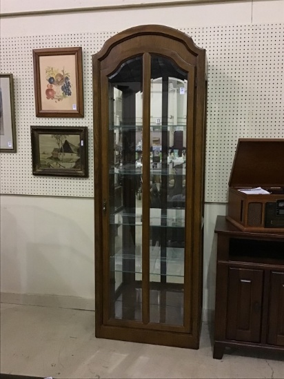 Very Nice Tall Narrow Glass Door Lighted