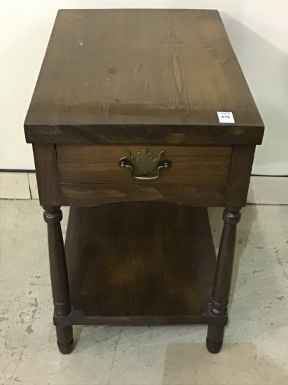 Wood One Drawer Side or Lamp Table