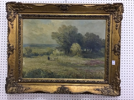 Ornate Framed Vintage Landscape Painted Signed
