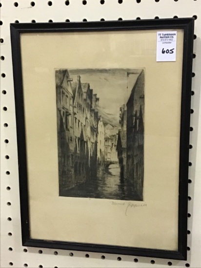 Framed Architectural Signed Engraving