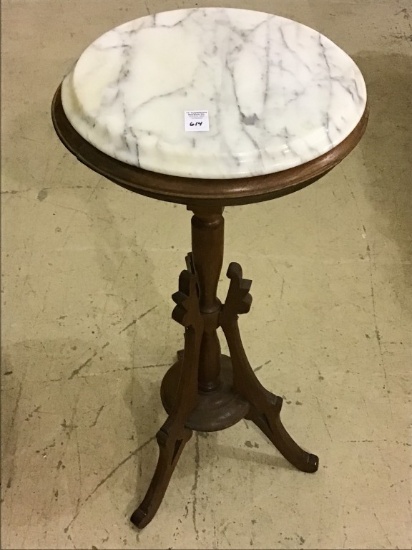 Antique Pedestal Round Top Fern Stand w