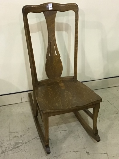Antique Wood Ladies Sewing Rocker