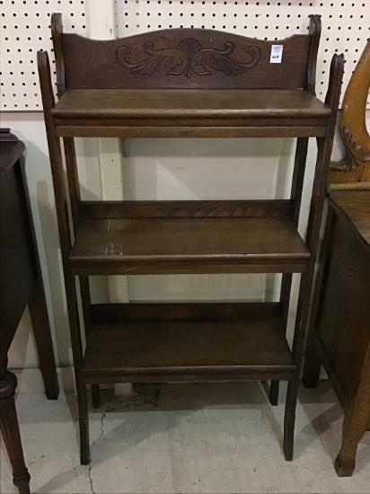 Unique Antique Fold Up Wood Open Shelf Bookcase
