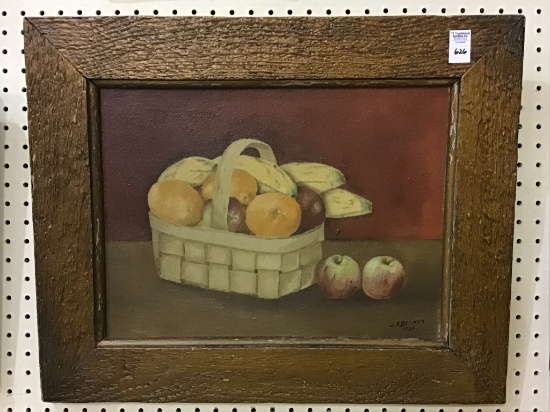 Rustic Framed Fruit Painting on Board