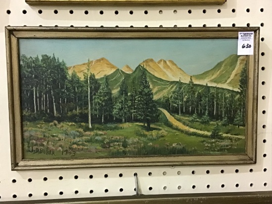 Sm, Framed Mountain Landscape on Board