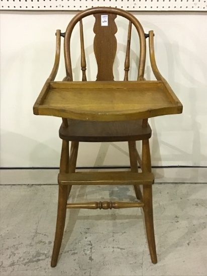 Child's Antique High Chair w/ Lift Tray