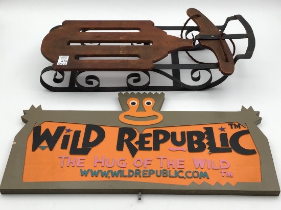 Lot of 2 Including Sm. Decorative Wood & Iron