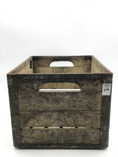 Old Milk Crate Marked JD Roszell Co.