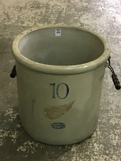 10 Gal Crock Front Marked Redwing Union Stoneware