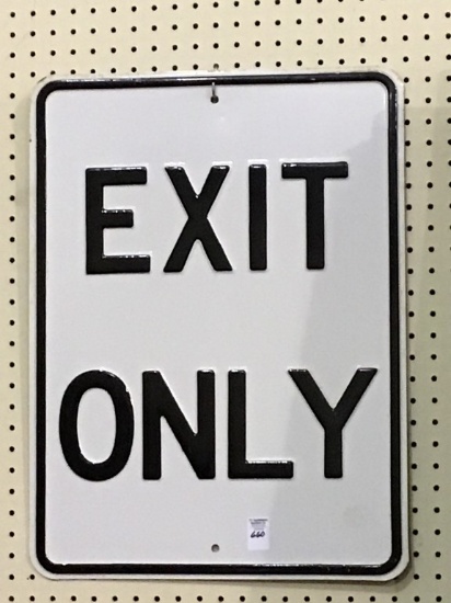 Heavy Porecelain Exit Only Sign