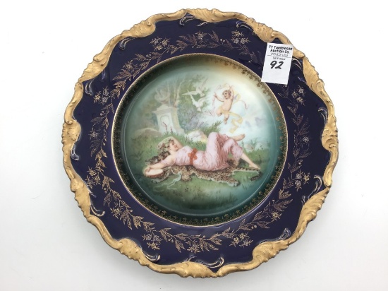 Vintage Bavaria Victorian Painted Plate Back