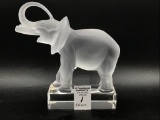 Lalique France Crystal Elephant Lg. Paperweight