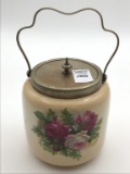 Vintage England Porcelain Biscuit Jar w/ Lid