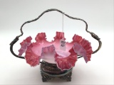 Victorian Brides Basket w/ Silver Palte Holder