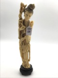 Possible  Resin/Ivory Carved Asian Women Statue