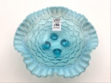Northwood Blue Beaded Drapes Bowl (2 3/4 Inches