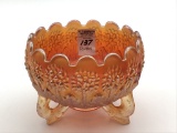 Fenton Marigold Orange Tree Footed Bowl