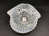 Jefferson White Opalescent Swirling Maze Bowl