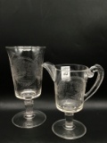 Lot of 2 Early American Pattern Glass Psyche