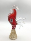 Murano Art Glass Rooster (14 1/2 Inches Tall)